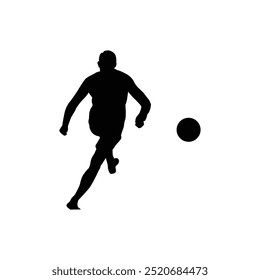 silhouette of a football player taking a free kick