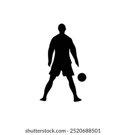 silhouette of a football player taking a free kick