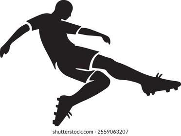 Silhouette of football player vector illustration