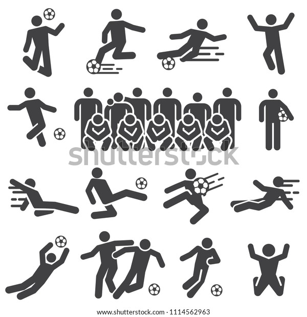 Silhouette Football Soccer Action Shots Vector Stock Vector (Royalty ...