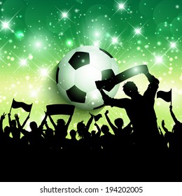 Silhouette of a football or soccer crowd background