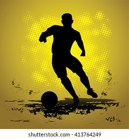 Silhouette football soccer player