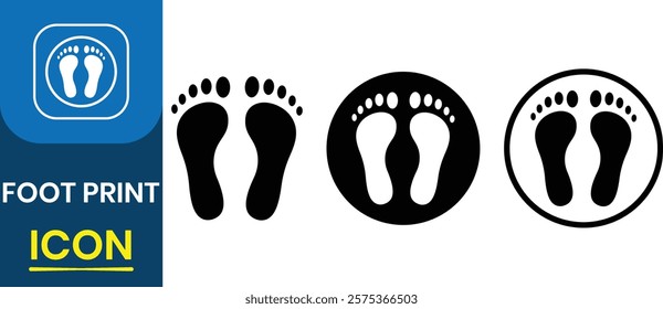 Silhouette of footprint icon set. Male and female tracks. Foot imprint, footsteps icon collection. Vector illustration.