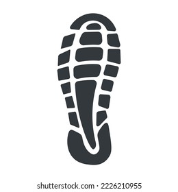 silhouette of a footprint on a white background.