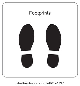  The silhouette of footprints. footsteps icon or sign for print.  Vector illustration.
