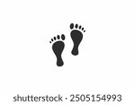 silhouette footstep logo design vector illustration. flat footstep iconic logo vector design template isolated on white.