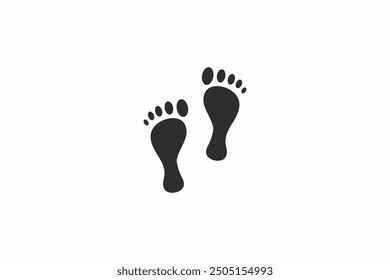 silhouette footstep logo design vector illustration. flat footstep iconic logo vector design template isolated on white.