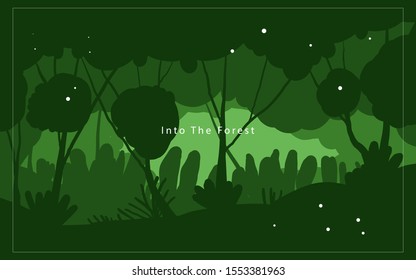 silhouette forest abstract background.Nature and environment conservation concept flat design.Vector illustration.