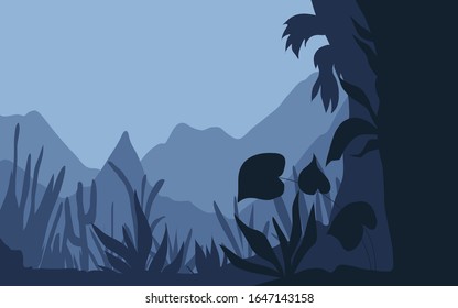 silhouette forest abstract background.Nature and environment conservation concept flat design.Vector illustration
