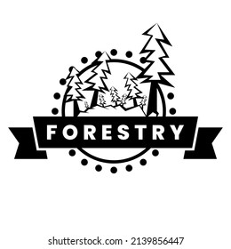 Silhouette Forestry Logo Design Template