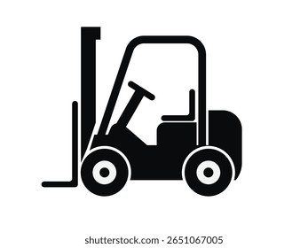silhueta de equipamento pesado de empilhadeira, ícone de equipamento pesado de empilhadeira, silhueta simples