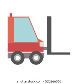 silhouette forklift truck with forks