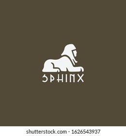 silhouette in the form of a sphinx in egypt in the form of a vector logo