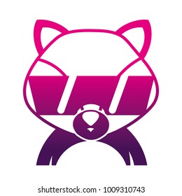 silhouette fox adorable wild animal with sunglasses