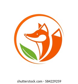 silhouette of the fox eco leaf,