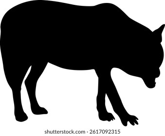 Silhouette of a fox in a Hunting Pose