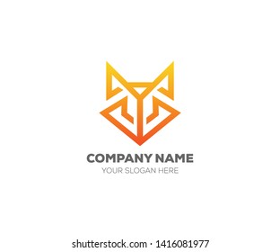Silhouette  Fox logo creative  low poly