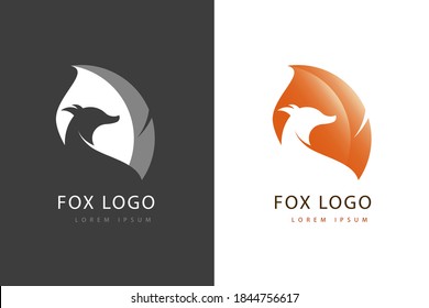 Silhouette Fox Logo Design Vector