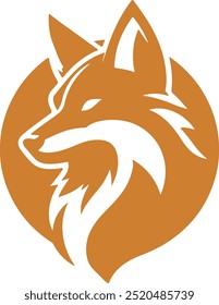 Silhouette Fox mascot logo in white background