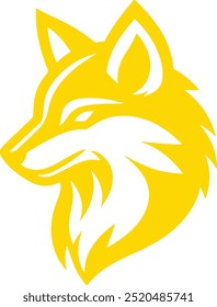 Silhouette Fox mascot logo in white background