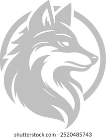 Silhouette Fox mascot logo in white background