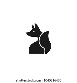 Silhouette Fox Sketch Design Vector, Fox Silhouette Vector Design, fox sign object flat vector design