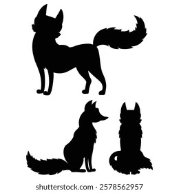 Silhouette of a Fox Standing Gracefully in the Wilderness