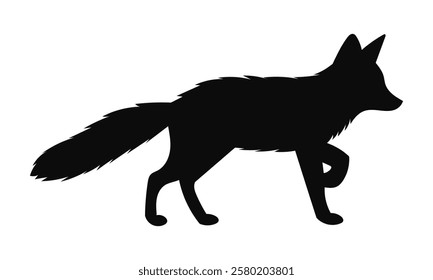 Silhouette of fox. Vector illustration