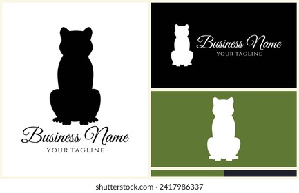 silhouette fox wolf logo template