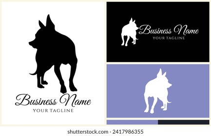 silhouette fox wolf logo template
