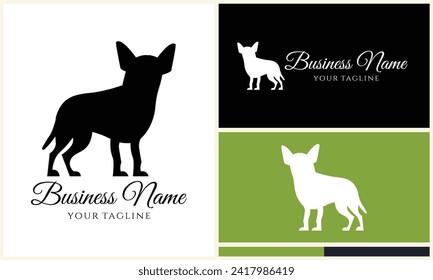 silhouette fox wolf logo template