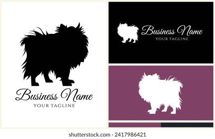 silhouette fox wolf logo template