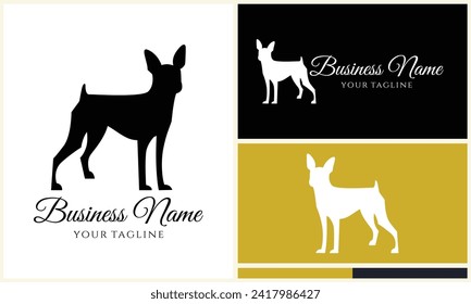 silhouette fox wolf logo template