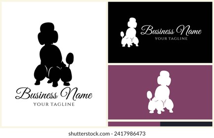silhouette fox wolf logo template