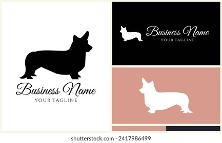 silhouette fox wolf logo template