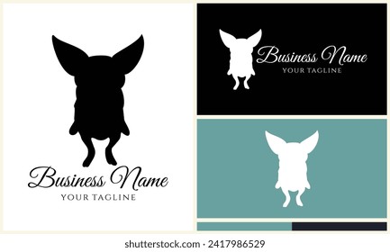 silhouette fox wolf logo template