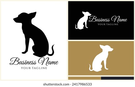 silhouette fox wolf logo template