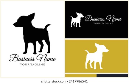 silhouette fox wolf logo template
