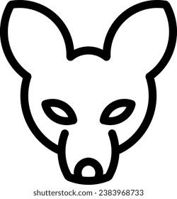Silhouette of a fox's face