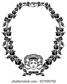 Silhouette frame in art nouveau style