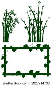 Silhouette frame with bamboo tree illustration