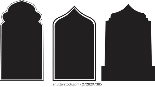silhouette, rahmen, rahmen, grafik, einladung, motiv, kurve, ornament, religiös, religiös, variation, mitte, heilig, symmetrie, arabesk, bogen, ethnisch, ornament, blank, vektor