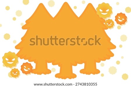 Silhouette frame with cedar tree