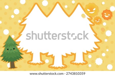 Silhouette frame with cedar tree