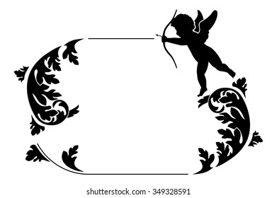 Silhouette frame with Cupid