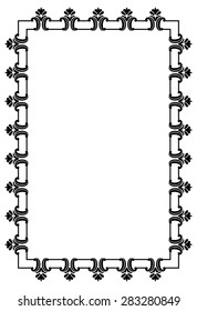Silhouette frame with decorative floral elements
