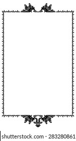 Silhouette frame with decorative floral elements
