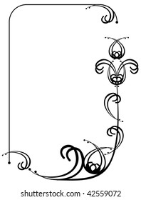 silhouette frame with floral element
