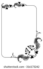 Silhouette frame with floral elements