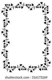 Silhouette frame with floral elements